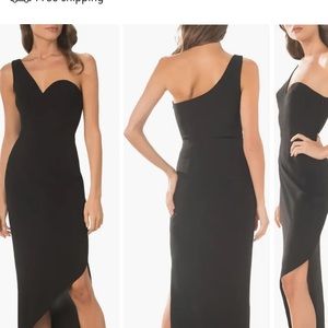 Magnolia One-Shoulder Asymmetric Body-Con Midi Dress by Dress the Population